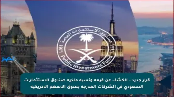 قرار جديد.. الكشف عن قيمة ونسبة ملكية صندوق الاستثمارات السعودي في الشركات المدرجة بسوق الأسهم الأمريكية